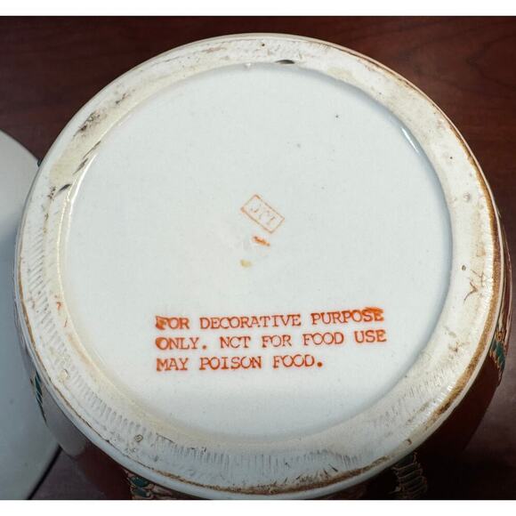 VTG Oriental Moriage Fish Planter & Tray Set Beautiful Intricate Moriage Design - Picture 10 of 12